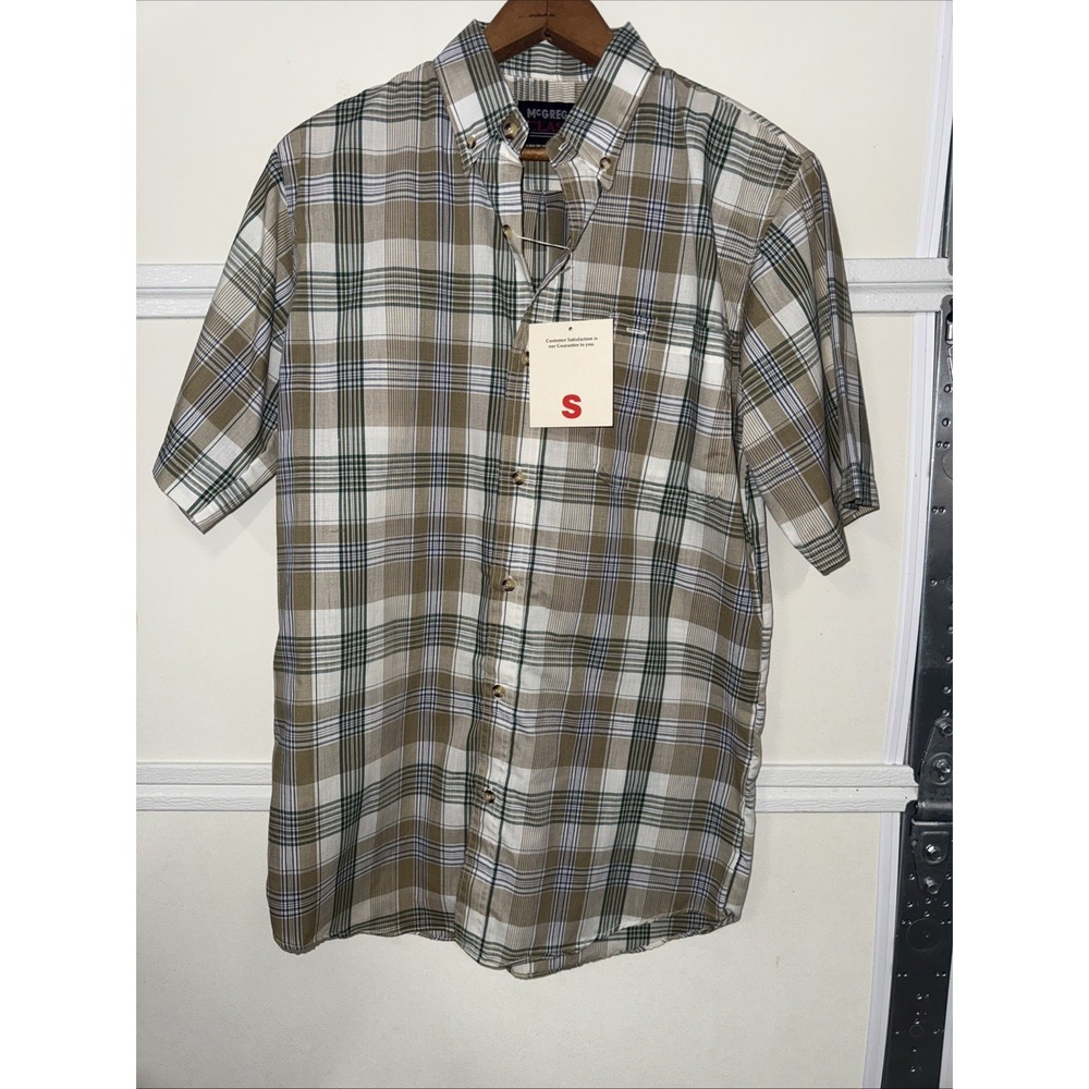 Vintage McGregor Classic Men's Shirt Plaid Brown‎ Green Small